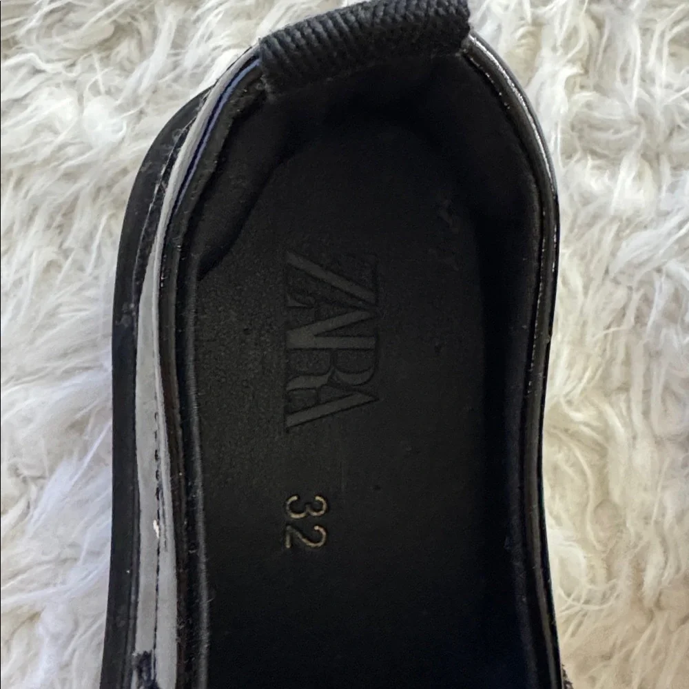Zara Black Patent Leather Kids Loafers